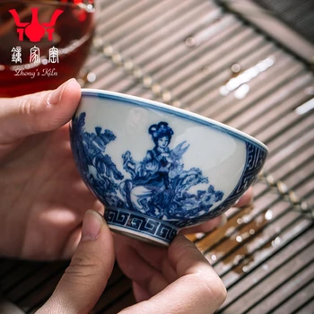 |Master cup Zhongjia peči eno skodelico Jingdezhen modre in bele porcelanaste teacup